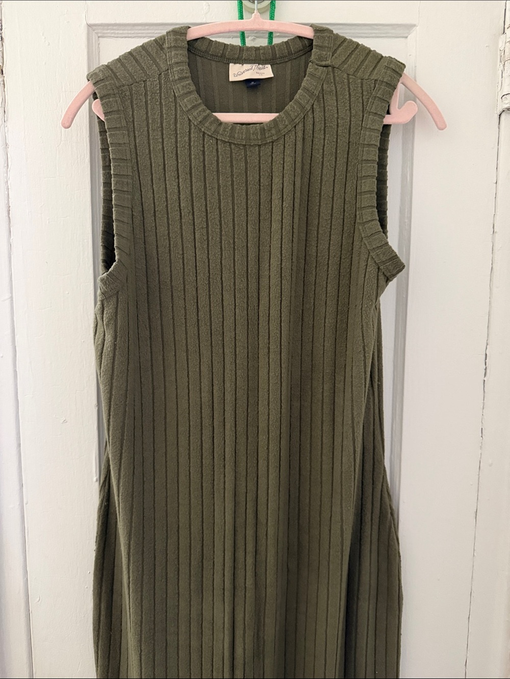 Universal Thread Olive Ribbed Sleeveless Maxi Dress - Picture 2 of 3